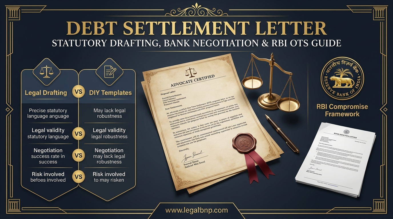 Debt Settlement Letter Statutory Drafting & Bank Negotiation Infographic