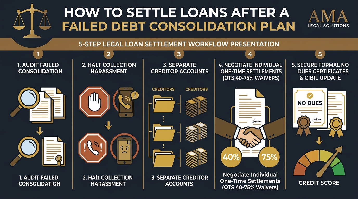 How to Settle Loans After a Failed Debt Consolidation Plan – AMA Legal Solutions Infographic