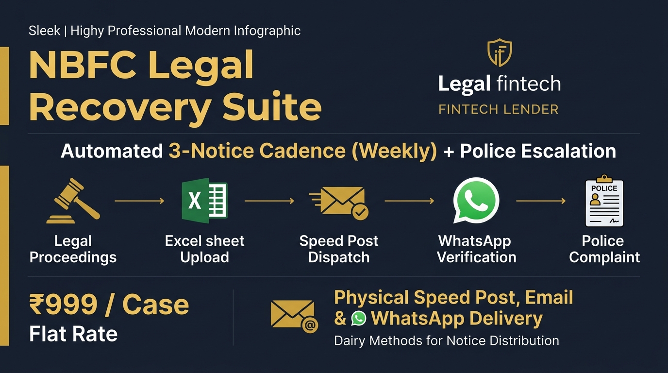 Legal Recovery Product Suite for NBFCs - AMA Legal Solutions Infographic